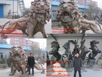 Bronze Lions Sculpture
